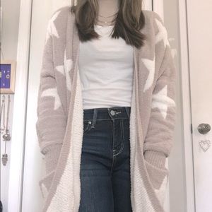 Warm women’s fuzzy cardigan